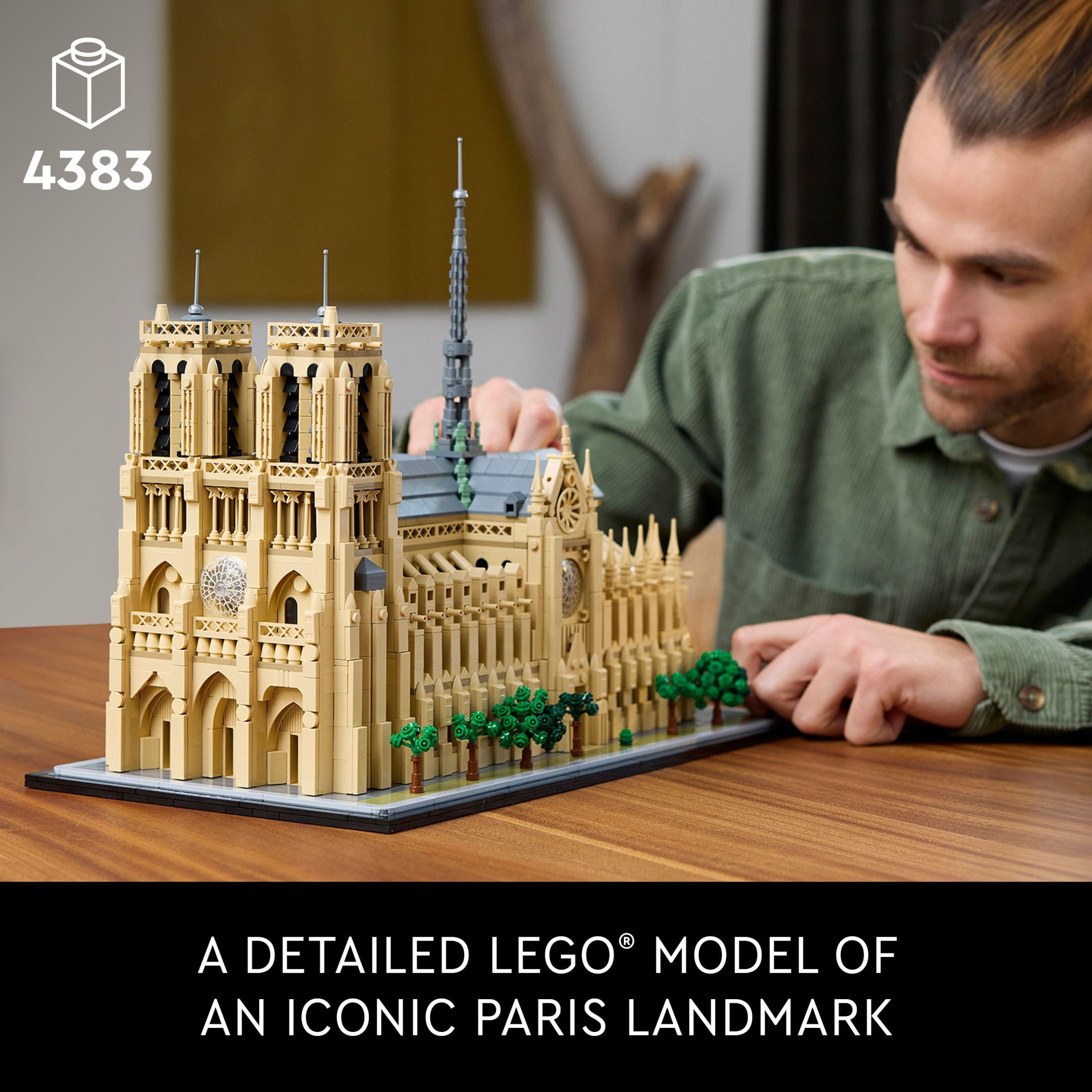 LEGO Architecture Notre-Dame de Paris Replica, Architectural Model Kit, Collectible Building Set for Adults, Build and Display France Souvenir, Paris Gift for Lovers of History, Travel and Art, 21061
