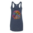 thumbnail image 3 of Colorful Neon Gorilla | Dean Russo Art Animal Lover Tri-Blend Racerback Tank Top, Vintage Navy, X-Large, 3 of 6