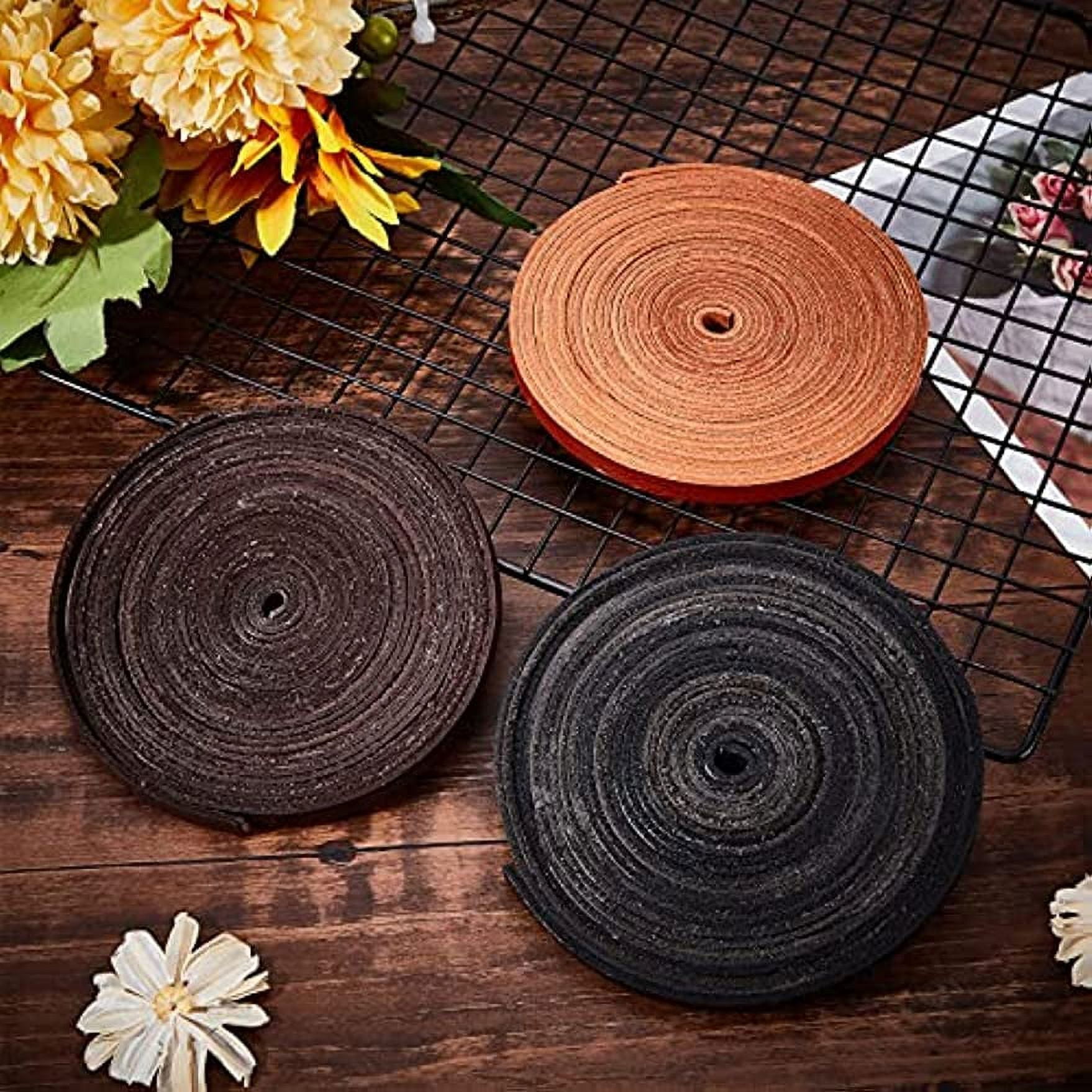 GORGECRAFT 11Yds 3mm Black Flat Genuine Leather Cord Natural Leather String  Lace Strips Full Grain Cowhide Braiding String Roll for Jewelry Making DIY