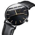 thumbnail image 4 of Montre Minimaliste Ultra Mince Tendance pour Homme, Bracelet en Cuir Mince, Acier Inoxydable, Quartz, 4 of 9