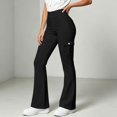 thumbnail image 6 of Women's Soft Comfortable Cargo Pants Elastic Waist Multi Pockets Athletic Activewear Hiking Utility Outdoor Fitness Black XL(XL), 6 of 6