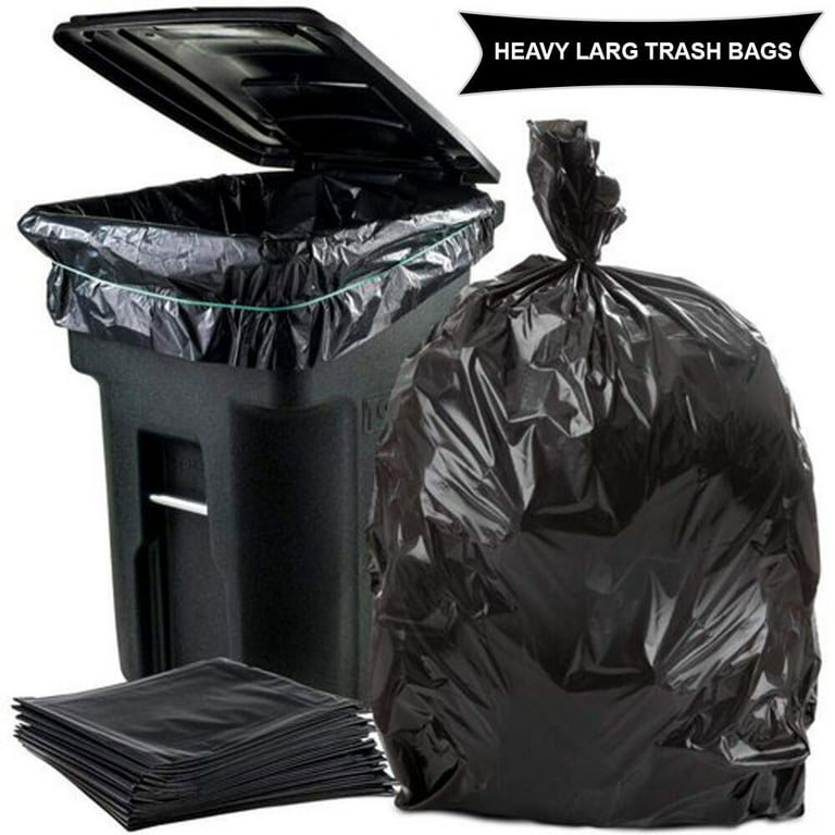 50pcs Heavy Duty Gallon Contractor 2.5 mil Trash Bags Garbage Bags Black