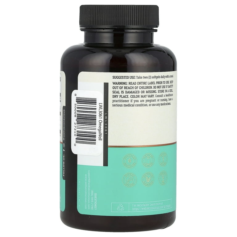 Live Conscious OmegaWell Fish Oil Softgels for Heart, Brain