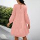 thumbnail image 5 of Vestido de blusa de manga larga con cuello redondo de color sólido para mujer Pompotops  hdfakjf4240, 5 of 5