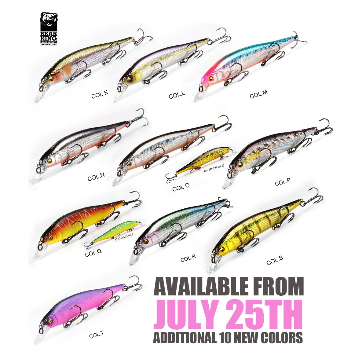 3PCS BEARKING 115mm 15g  Weight System Top Fishing Lures Minnow Crank Wobbler Quality Fishing Tackle Hooks For Fishing