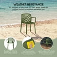 thumbnail image 3 of WestinTrends Playa 3-Piece Outdoor Indoor Metal Patio Dining Table Set With Stackable Patio Chairs, Olive Green, 3 of 15