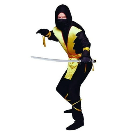 Ninja Master Costume - Yellow - Size Plus Male 46-50