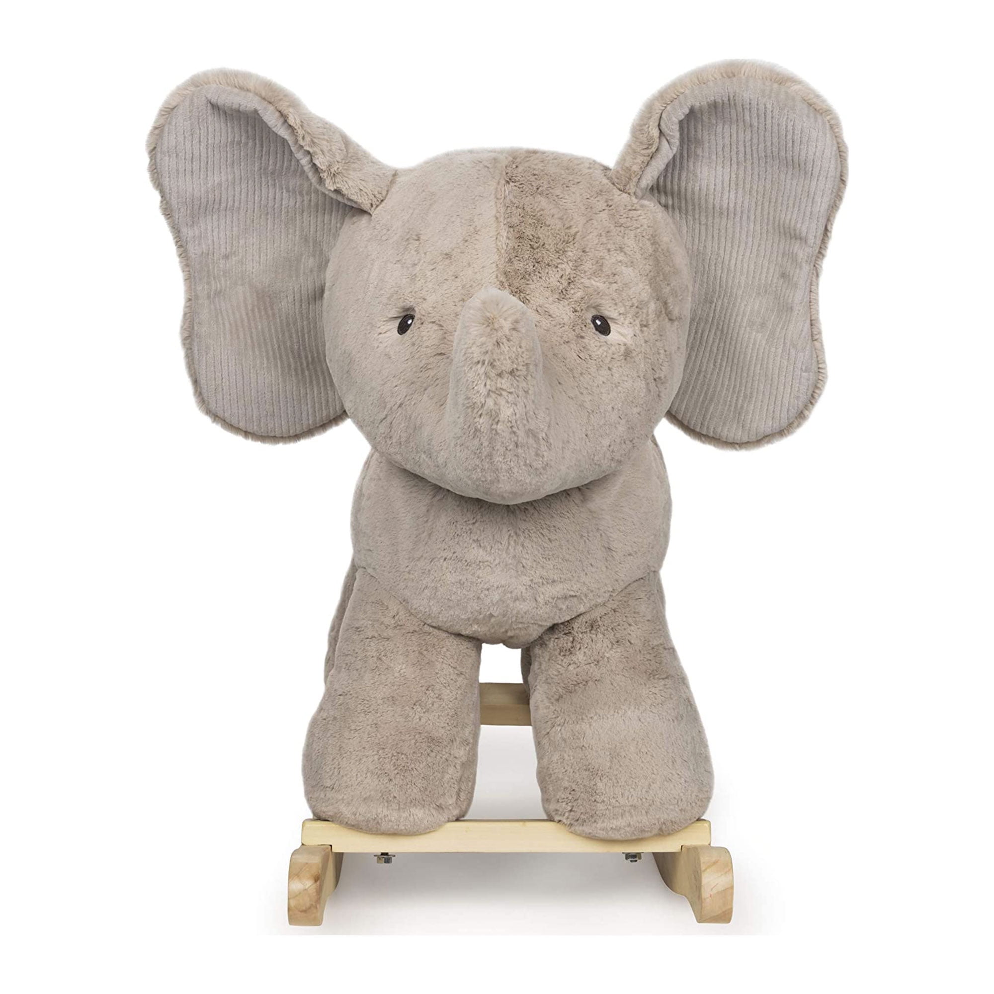 GUND 23 Inch Baby Elephant Plush Stuffed Animal Rocker w Wooden Base Gray Walmart