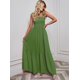 thumbnail image 1 of WildPinky 2023 New Solid Women's Dress Summer Elegant Sleeveless Maxi Dress Slash Neck Tie Up High Waist A-line Beach SundressXL Gao Jinjia LED, 1 of 2