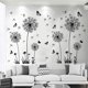 thumbnail image 5 of Black Dandelion Wall Stickers Butterflies On The Wall Living Room Bedroom Glass Window Decoration Mural Art Home Decor Decals My Lux Decor Round, 5 of 8