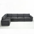thumbnail image 5 of [Modern Minimalist Linen 5-seat Sectional Sofa with Wireless Charging & Cup Holders], 5 of 26