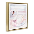 thumbnail image 2 of Stupell Industries Contemporary Pastel Swan with Ribbon Gold Floating Frame Canvas Art, 18 x 18, by Kim Allen, 2 of 8