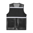 thumbnail image 3 of RUNQHUI Men Women Zipper High Visibility Reflective Safety Vest Construction Work Mesh Fabric Work Clothes Black 165, 3 of 7