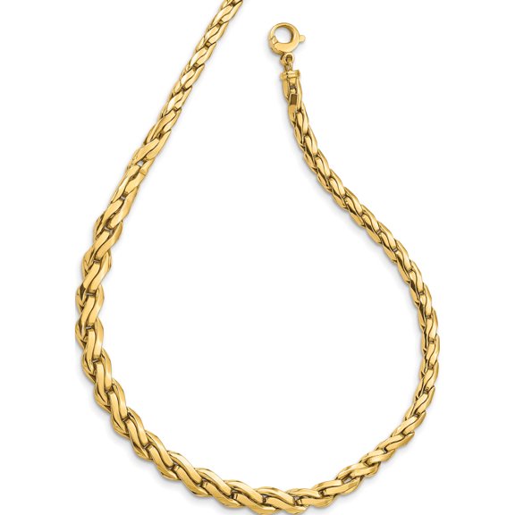 14K Yellow Gold Polished Graduated Fancy Link 18In Necklace (18 X 7) Made In Italy sf2800-18
