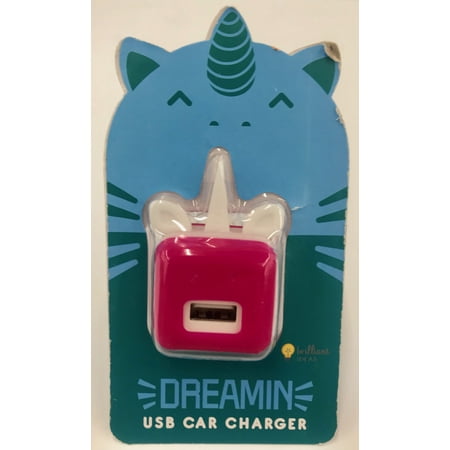 Onn Critter Tech USB Unicorn Wall Charger 2.4 Amp, Pink