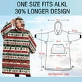 thumbnail image 4 of Oversized Wearable Blanket Hoodie,Red Christmas Deer and Tree Pattern Sherpa Blanket Hoodie with Super Pockets,Super Warm Fuzzy Pullover for Women & Men, 4 of 6