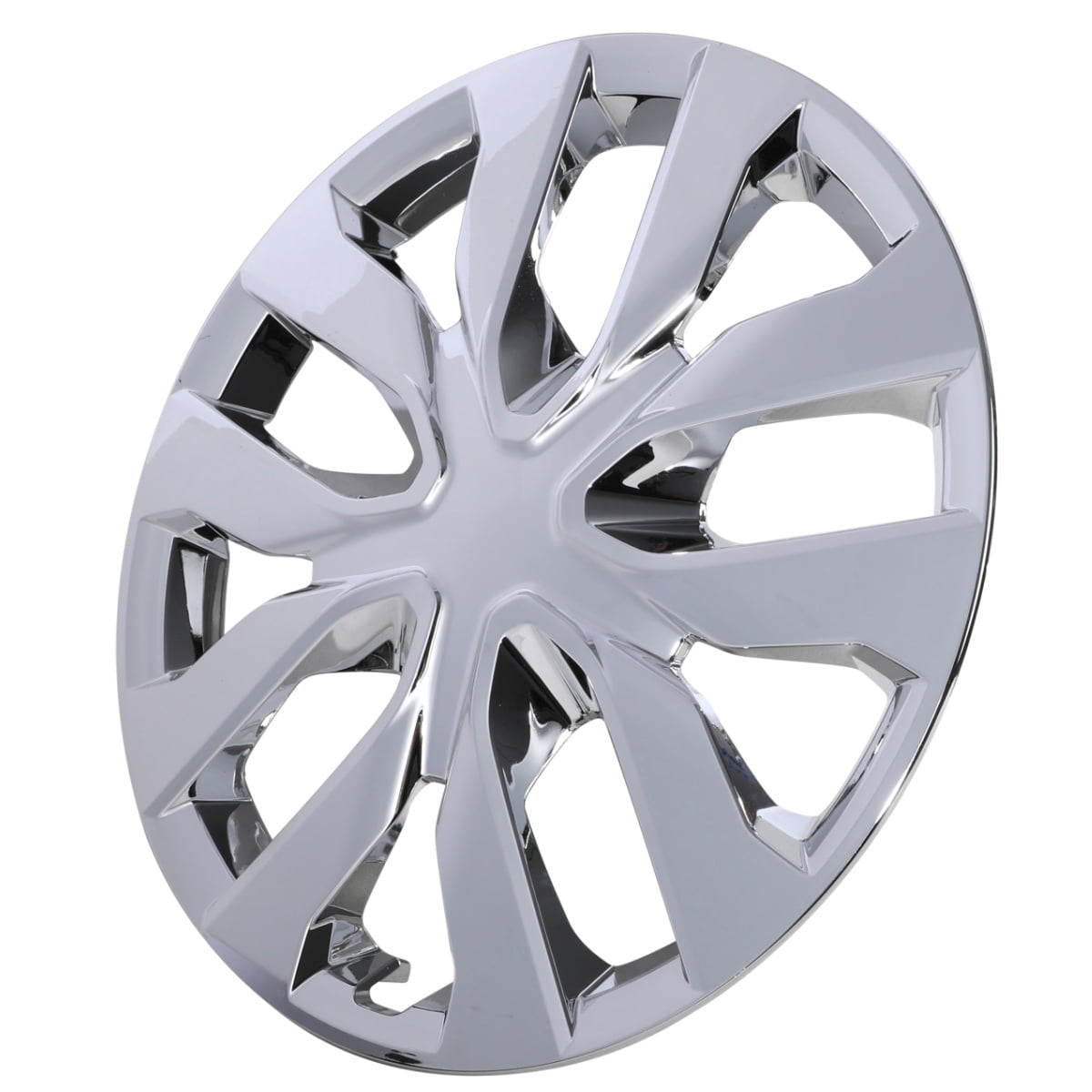 (4 Pack)17" Hubcaps Wheel Rims Cover for 2014-2020 Nissan Rogue Compatible with Steel Wheels Snap on Installation ABS+PC Material(17-inch,Chrome)
