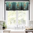 thumbnail image 5 of Mermaid Valances for Windows Ocean Rod Pocket Curtain Valance Window Treatment Short Curtains for Kitchen Living Room, 60"x14", 5 of 5