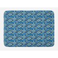 thumbnail image 1 of Floral Bath Mat, Doodle Flowers Bohemian Spring Bloom Spring Season, Plush Bathroom Decor Mat with Non Slip Backing, 29.5" X 17.5", Blue Blue, by Ambesonne, 1 of 2