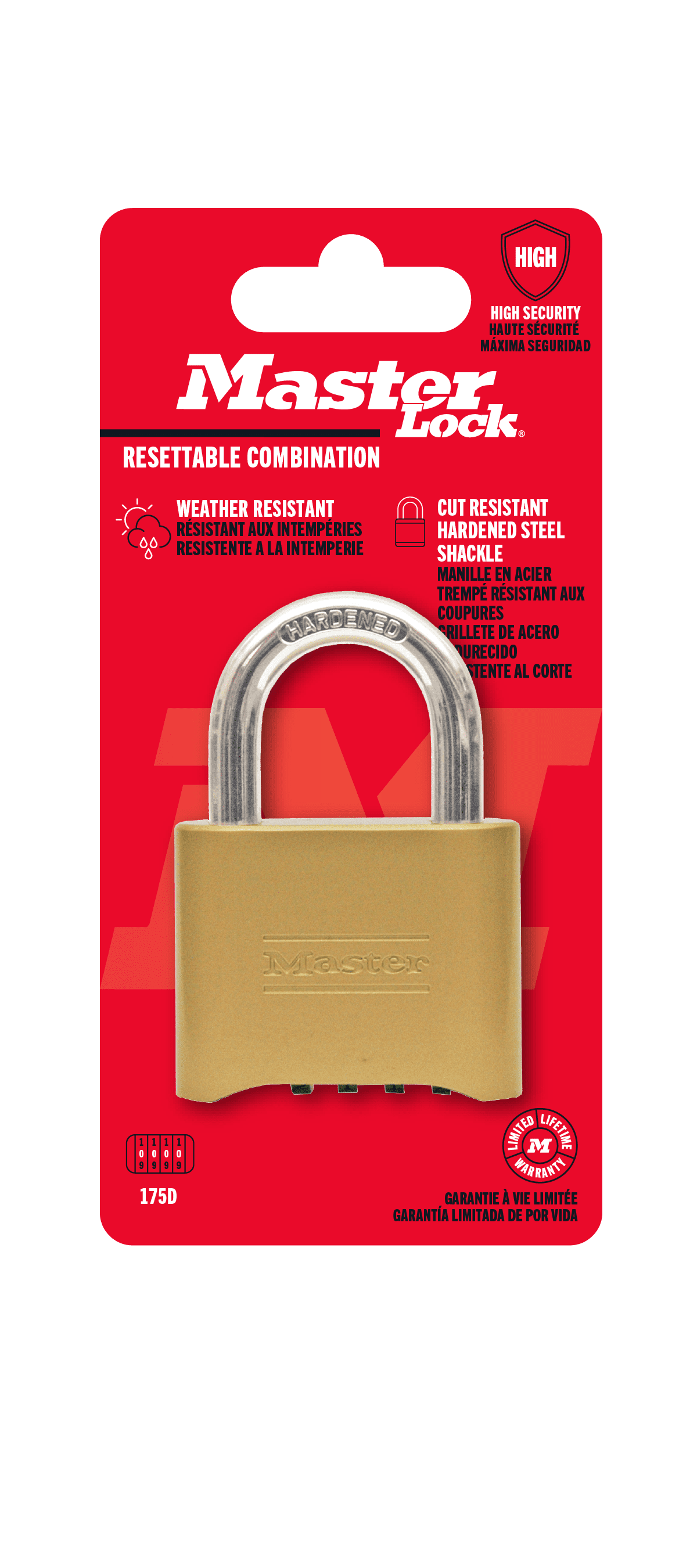 (4 pack) Master Lock 2in (51mm) Wide Set Your Own Combination Solid Body Padlock