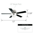 thumbnail image 3 of Design House Millbridge 52" Hugger Ceiling Fan with LED Light Kit, 5 Reversible Blades, Satin Nickel, 3 of 24