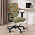 thumbnail image 6 of CHAQLIN Thanksgiving Office Computer Chair Covers in Pumpkin Farm Pattern, Set of 2 Stretch Washable Fabric Covers for Boss Chair and Armchair, 6 of 8
