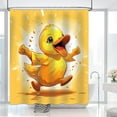 thumbnail image 2 of Duck Shower Curtain Cute Yellow Cartoon Animal Character Themed Funny Kids Shower Curtain for Bathroom Decor Set with 12 Hooks 72x72 inches (A), 2 of 6