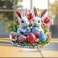 thumbnail image 5 of Taicans Easter Ornament with Bunny and Egg Design 2D Desktop Bookshelf Dining Table Home office Holiday Decoration for Spring Party and Gift,7.8in, 5 of 6