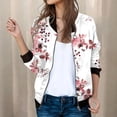 thumbnail image 2 of Chaqueta larga Gibobby para Mujer informal ligera con cremallera Estampado Floral Cuello levantado M, 2 of 5