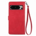 thumbnail image 3 of TECH CIRCLE for Google Pixel 8 Pro Wallet Case, Flower Embossed Premium PU Leather Wallet Flip Protective Stand Phone Case Cover with Card Slots Wrist Strap for Google Pixel 8 Pro 6.7" 2023, Red, 3 of 9