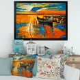 thumbnail image 3 of Designart 'Boat At The Lake During Evening Glow VII' Nautical & Coastal Framed Art Print, 3 of 4
