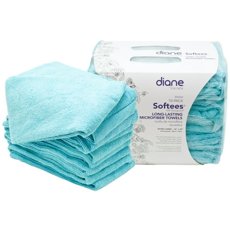 Softees 16" x 29" 10 Pack Duraguard Stain Resistant Microfiber Salon Towels, AQUA, 45042