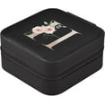 thumbnail image 3 of Coolnut Travel Jewelry Box Rose Initial H PU Leather Jewelry case Small Portable Jewelry Organizer Box for Rings Earrings Necklaces Bracelets(Black) Women Gifts, 3 of 7