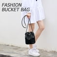 thumbnail image 4 of Women's bucket Bag and purse fringe pull rope bucket bag fashionable one-shoulder crossbody bag novelty crossbody bag - black, 4 of 5