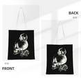 thumbnail image 3 of DouZhe Reusable Grocery Bags, Death Skeleton Skull Rose Lightweight Polyester Canvas Cloth Tote Bag for Travle Gym Shopping School, 15" x 16", 3 of 7