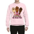 thumbnail image 2 of Wild Bobby In October We Wear Pink Protest Fists Breast Cancer Awareness Unisex Crewneck Sweatshirt, Light Pink, X-Large, 2 of 6