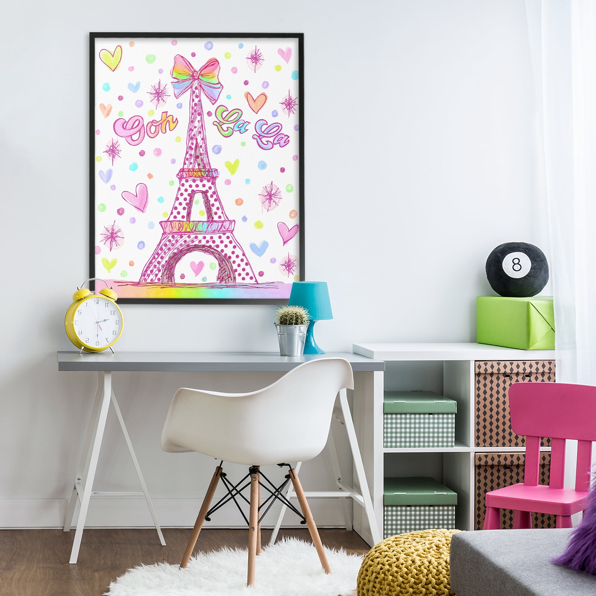 Stupell Industries Bright Pastels Eiffel Tower Black Framed Giclee Art, design by Jess Stempel