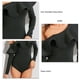 thumbnail image 4 of Snap Crotch Jumpsuit, Pure Color Long Sleeve Bodysuit Stylish Elegant Skin Friendly  For Cocktail Party For Women ANGGREK Negro S, 4 of 5