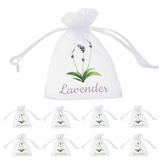 20pcs Lavender Sachets Drawstring Bags Empty Organza Pouches Sachet Empty Bags Organza Gauze Bags for Lavender Herbs Spices White