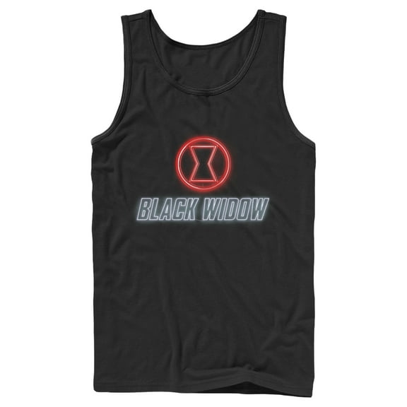 Men's Marvel Black Widow Neon Hourglass  Tank Top Black 2X Large