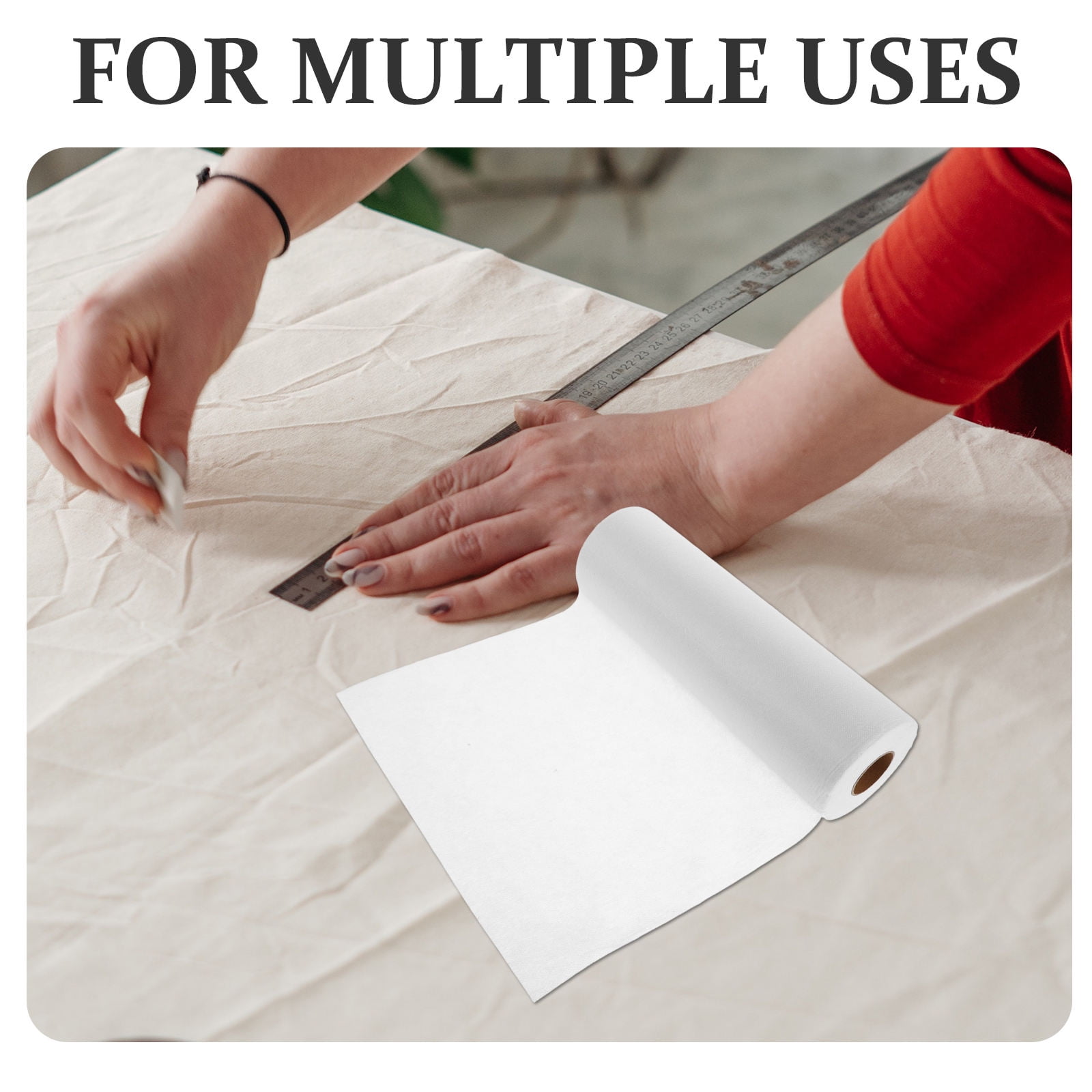 HONMEET Fusible Non-Woven Interfacing Fabric Iron-On for Sewing Crafts, Easy to Use, Ideal for Projects and Garment Making
