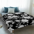 thumbnail image 4 of Black Rose Blanket Soft Cozy Warm Throw Blanket for Couch, Plush Fuzzy Flannel Fleece Blankets for Sofa, Vintage Pastoral Botanical Floral Leaves Vines Bed Blankets Lightweight Gifts for Men, 40"x60", 4 of 9