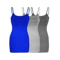 thumbnail image 2 of ShezPretty 3-Pack - Women's Basic Cami with Adjustable Spaghetti Straps Tank Top (2XLarge, Royal Blue/H.Grey/Charcoal Grey), 2 of 6