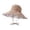 Khaki, variant on Double Layer Sun Protective Bucket Hat with Wide Brim and Floral Pattern for Women Outdoor Activities