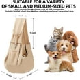 thumbnail image 5 of Dog Carrier Sling - Reversible Puppy Carrier Purse with Storage Pocket, Hand-Free Dog Sling Carrier for Carry Small Dogs and Cats, Travel Safety Harness, Dog and Cat Harness (Apricot), 5 of 14