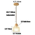 thumbnail image 2 of 5.7 Inch Mini Wood Glass Pendant Light Fixture, Small Modern Farmhouse Pendant Lighting, Vintage Rustic Hanging Lamp, Retro Japanese Style Pendant Light for Over Kitchen Sink Bar Dining Table Bedside, 2 of 9