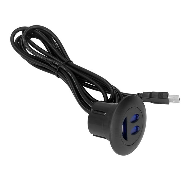 USB Charging Socket, Waterproof Blue LED Backlight Phone Charging Port Flame Retardant with 2.5m Cord for Home Electric Sofa Recliner Desk
