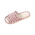 thumbnail image 2 of Summer House Slippers, Breathable Unisex Linen Fabric Slides with Soft Sole, Lightweight for Indoor, Patio, Guest Use, and Eco-Conscious Living Red 39, 2 of 5