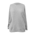 thumbnail image 4 of Sweaters for Women, Women's Cozy Oversized Pullover Sweater Soft Knit Long Sleeve Casual Tunic Top For Fall Winter Comfortable Loungewear, Sweater(Grey,L), 4 of 6