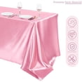 thumbnail image 4 of 4 Packs Pink Satin Tablecloth 102 x 58 Inch Overlay Satin Table Cover Rectangle Bright Silk Tablecloth Smooth Fabric Table Decoration for Wedding Banquet Party Events, 4 of 7